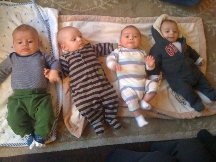 four babies in a row