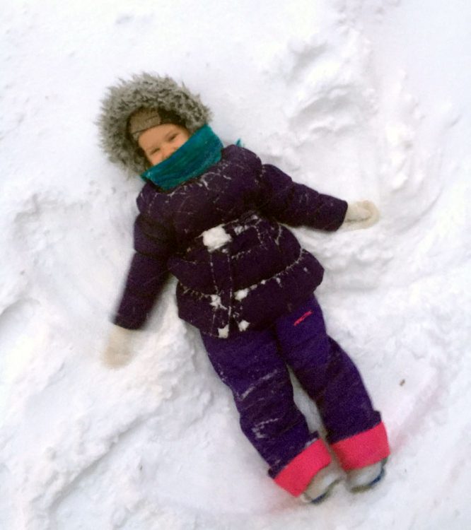 4-year-old snow-angel