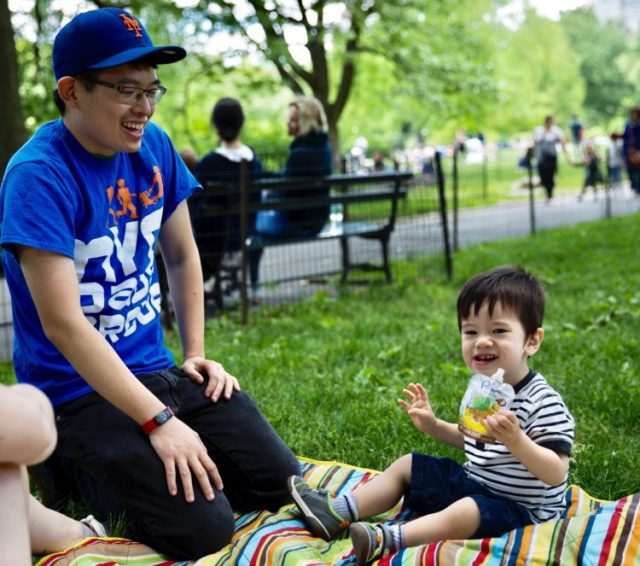 Snacking on a Plum Organics Eat Your Colors Pouch