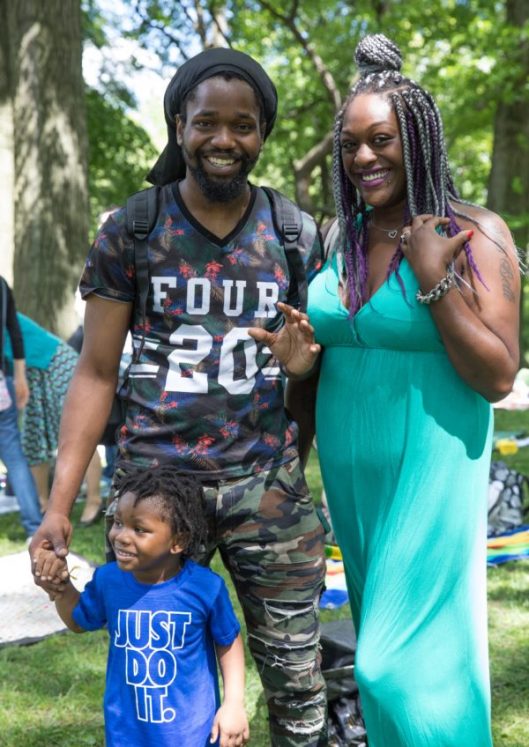 Family bonding at pre-father's day picninc