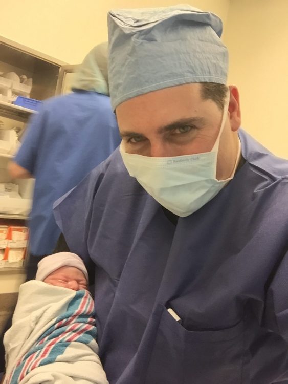 Holding, Hugging, and Studying my daughter for the first time