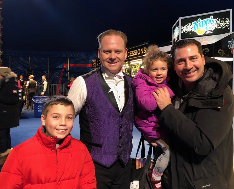 NYC Dads Group's Lance Somerfeld and kids with "King of the High Wire", Nik Wallenda 