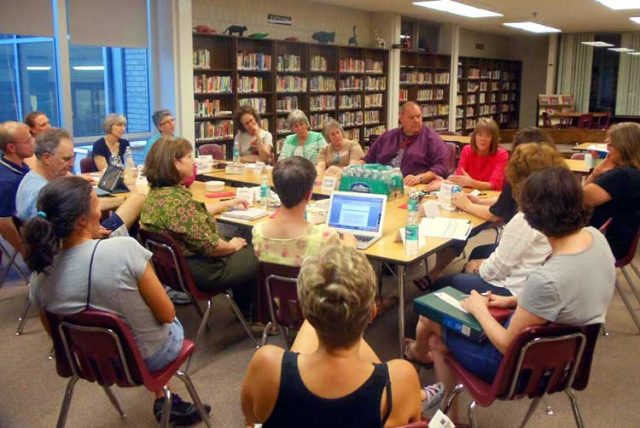 PTA meeting in the school library