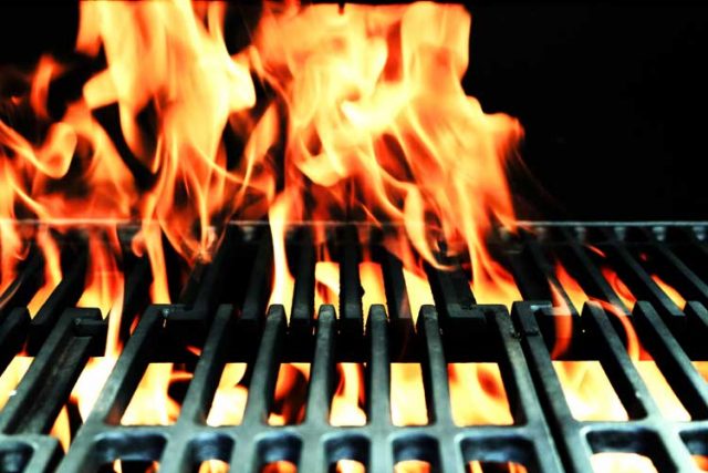 bbq grill flames
