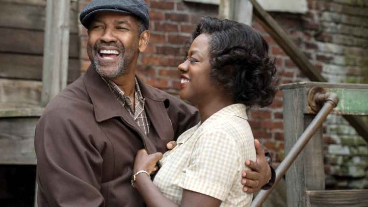 Denzel Washington and Viola Davis in a scene from the film version of Fences by August Wilson.